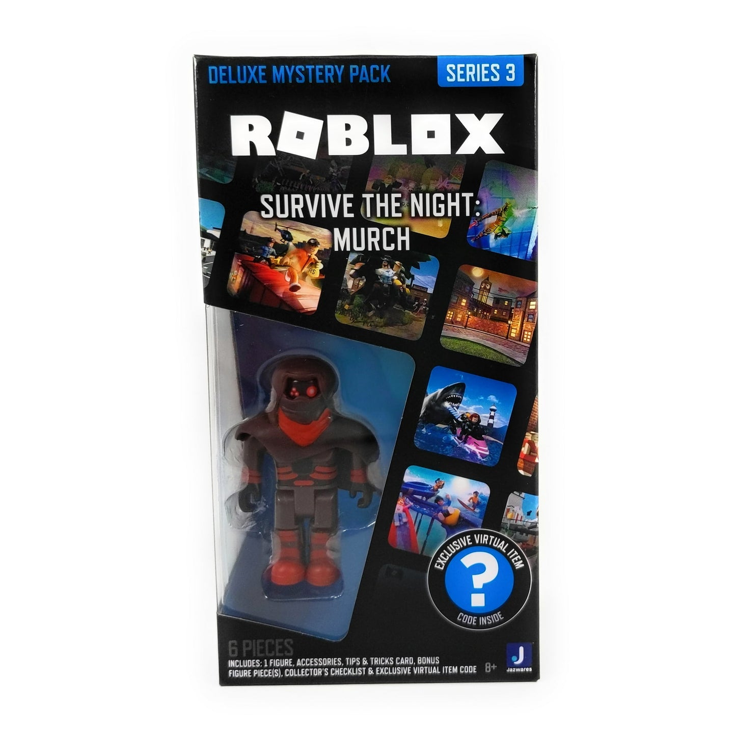 Roblox Deluxe Mystery Pack Action Figure Series 3 - Includes Exclusive Virtual Item & Survive The Night: Murch