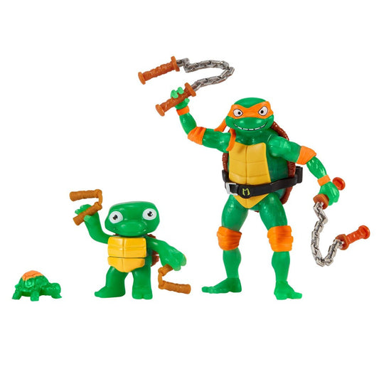 Teenage Mutant Ninja Turtles The Making of a Ninja Michelangelo Action Figure Set (3 Glow In The Dark Figures)