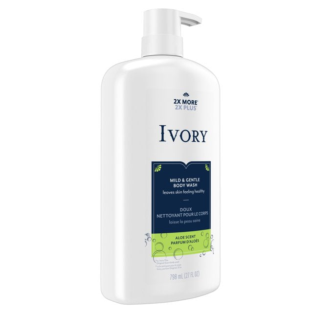 Ivory Mild and Gentle Liquid Body Wash, Aloe Scent, 27 oz