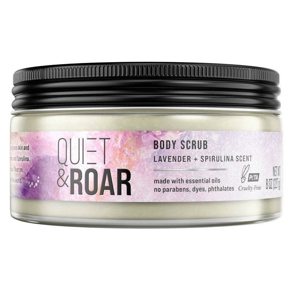 Quiet & Roar Lavender & Spirulina Body Scrub made with Essential Oils - 8oz