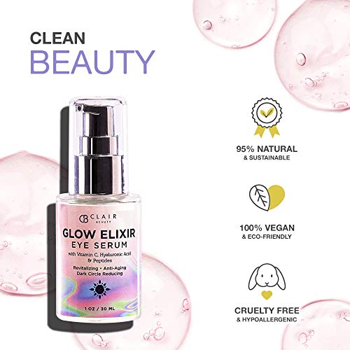 Glow Elixir Eye Serum With Vitamin C, Hyaluronic Acid & Peptides - Revitalizing,