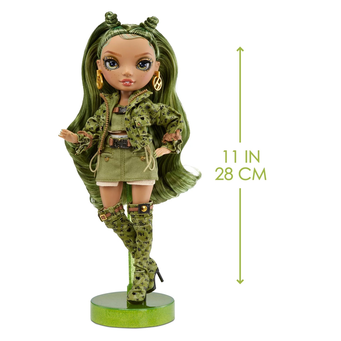 Rainbow High Olivia, Camo Green Fashion Doll, Outfit & 10+ Colorful Play Accessories. Kids Gift 4-12 Years Old and Collectors