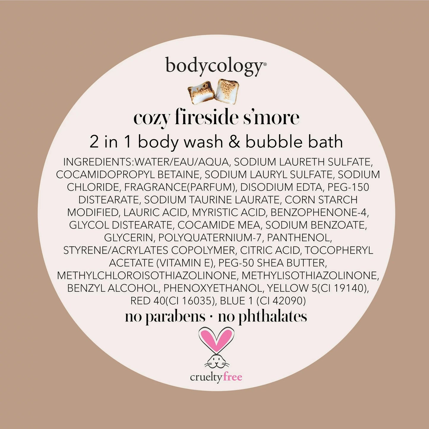 Bodycology Cozy Fireside S'more 2 in 1 Body Wash & Bubble Bath, 16 oz.