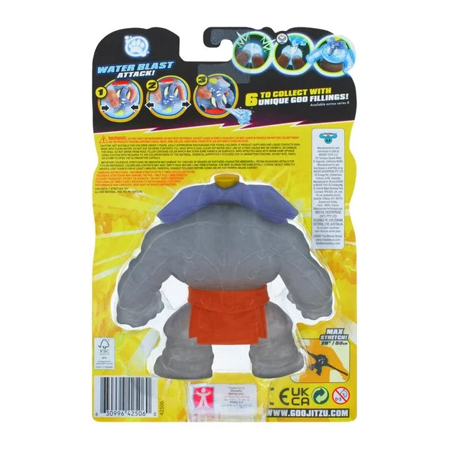 Heroes Of Goo Jit Zu Glow Shifters Hero, Super Crunchy Gigatusk Hero Ultra Rare Goo Filled Toy with a unique Glowing Goo Transformation and Water Blast Attack.