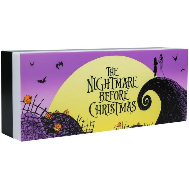 Paladone Nightmare Before Christmas Logo Light - Jack Skellington and Sally Merchandise - Decorate for Halloween Christmas or Year Round 12in