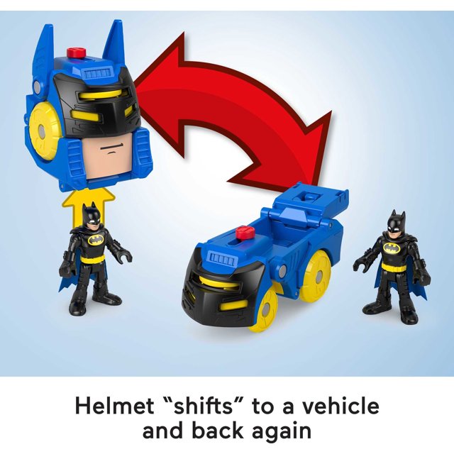 Imaginext DC Super Friends Head Shifters Batman Figure & Batmobile Vehicle Set