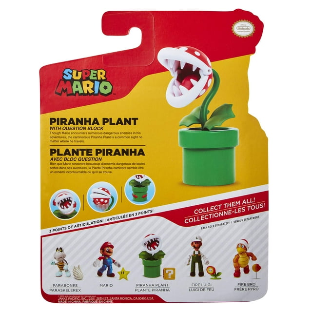 SUPER MARIO 4INCH Piranha Plant with Coin