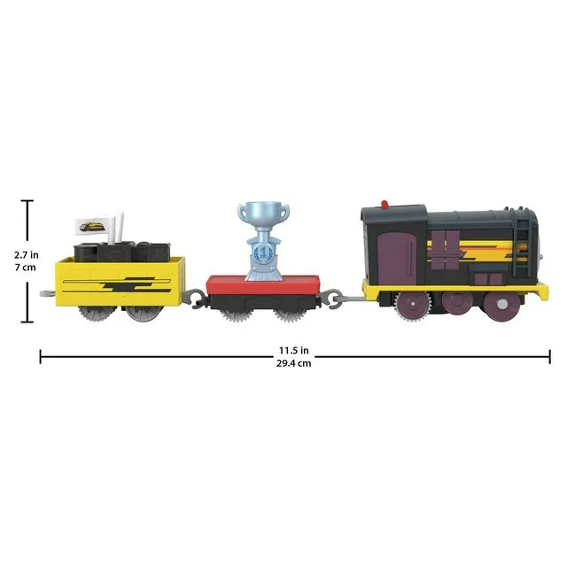 Thomas & Friends Deliver the Win Diesel Motorized Toy Train with Cargo Car & Sodor Cup, 3 Pieces