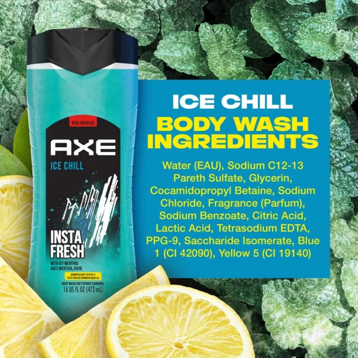 AXE Insta Fresh Ice Chill Body Wash 16 Oz