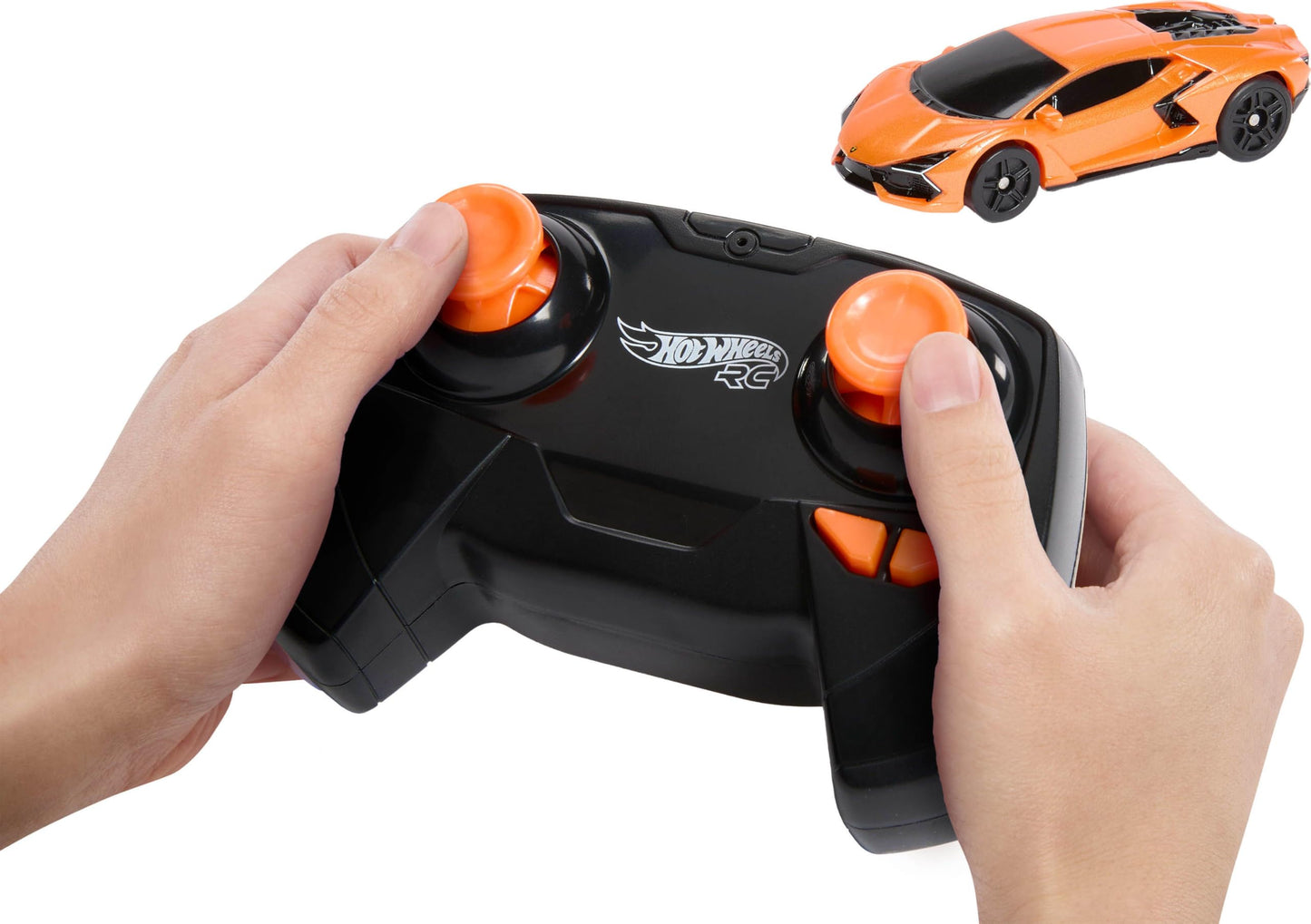 Hot Wheels RC Toy Car, Remote-Control Lamborghini Revuelto in 1:64 Scale, Recharge with USB Cable, Races & Stunts On- and Off-Track with Turbo Boost