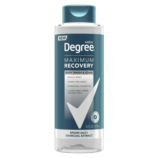 Degree Men Maximum Recovery Body Wash and Bath Soak Charcoal Extract  16 oz