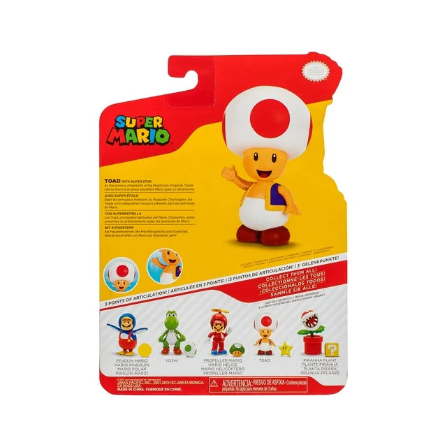 Super Mario 4" Figure - Toad with Star