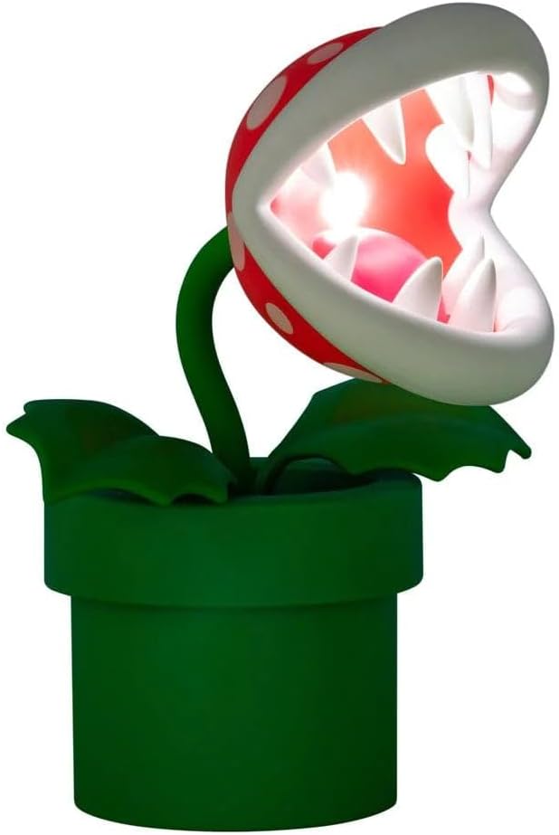 Paladone Super Mario Bros Mini Piranha Plant Lamp Nintendo Room Décor 8.3in Light