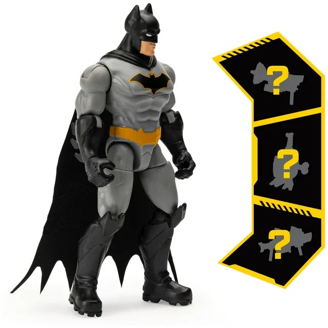 Batman 4-inch Action Figure with 3 Mystery Accessories  for Kids Aged 3 and up