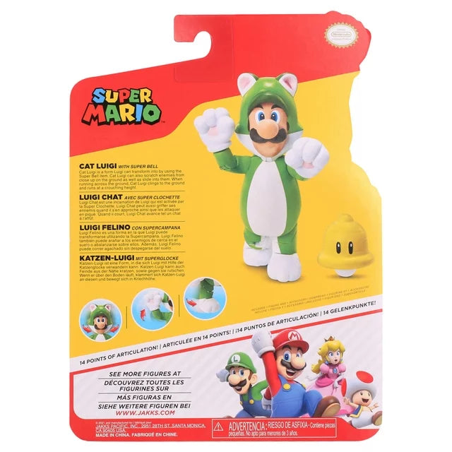 Nintendo Super Mario - Cat Luigi with Super Bell 4" Figure