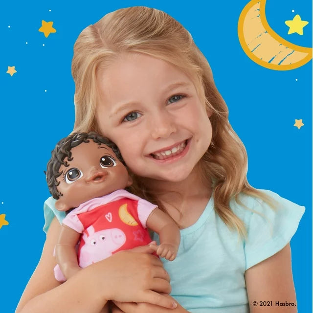 Baby Alive Goodnight Doll, Peppa Pig Toy, Soft, Kids 2 and Up, Black Hair