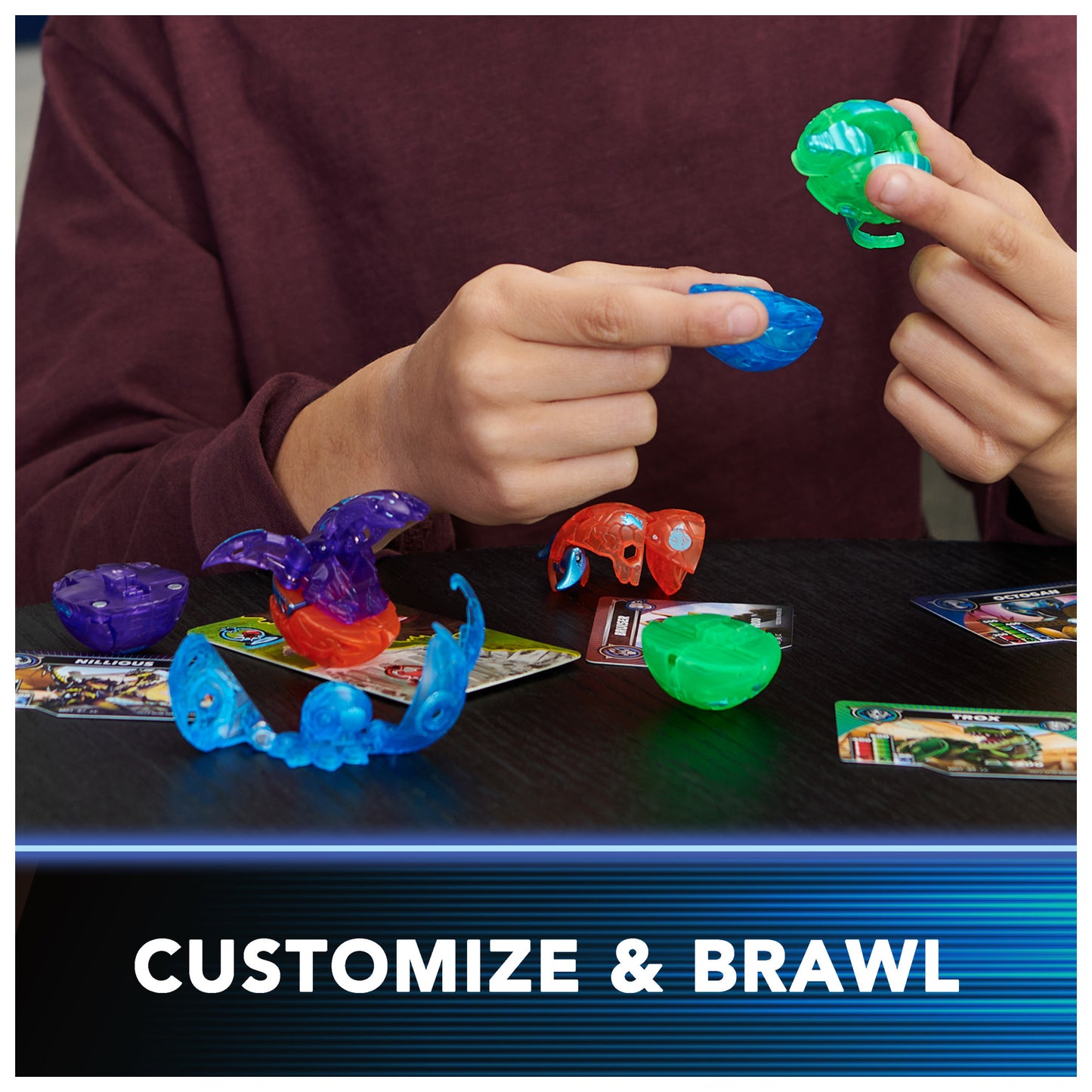 Bakugan Brawl Bros, Customizable 2-Pack Action Figures, Octogan VS Trox