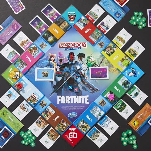 Monopoly Fortnite Flip Edition Board Game for Teens and Family Ages 13 and Up, 2-4 Players