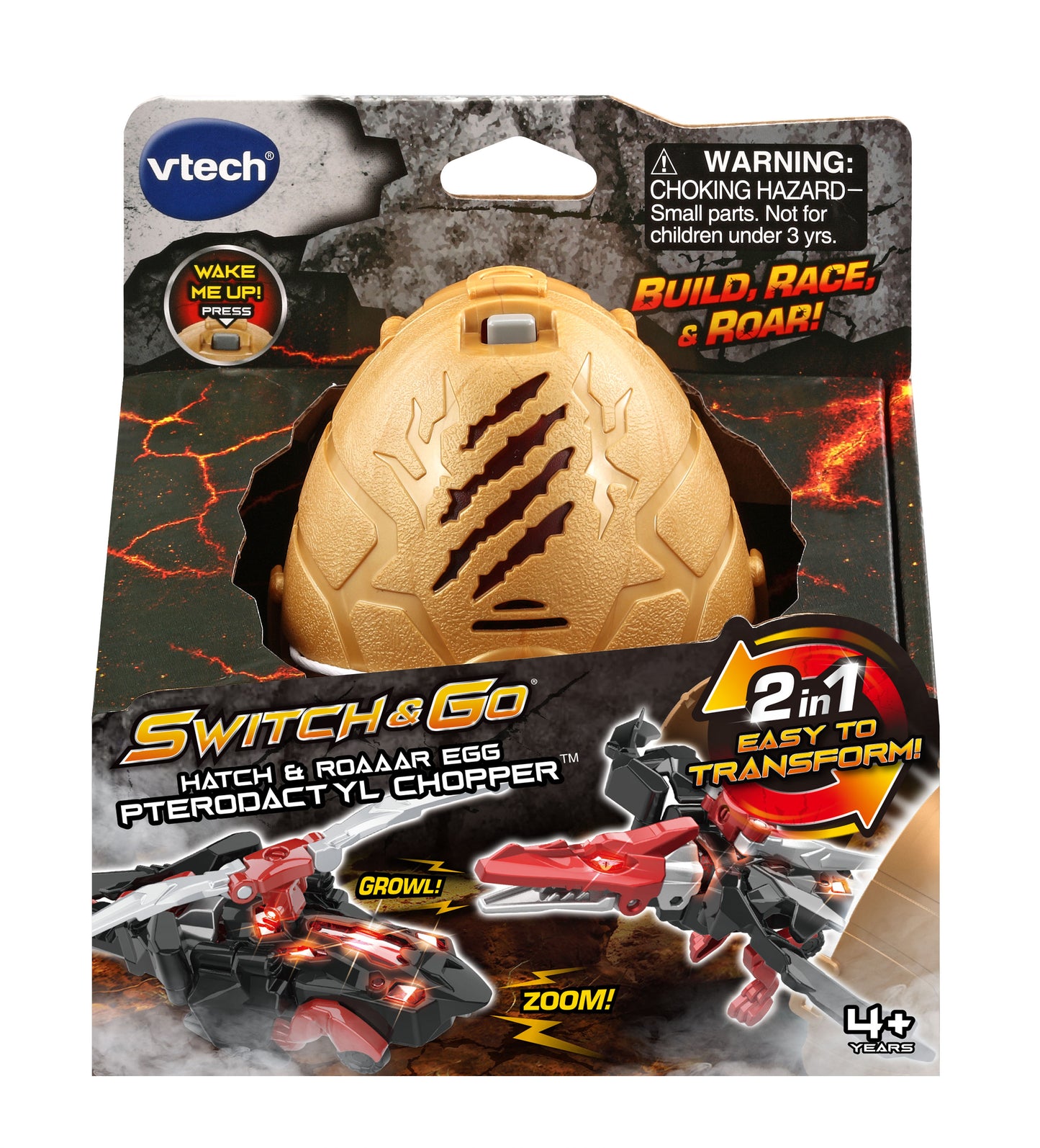 VTech® Switch & Go® Hatch & Roaaar Egg Pterodactyl Chopper™ Transforming Vehicle