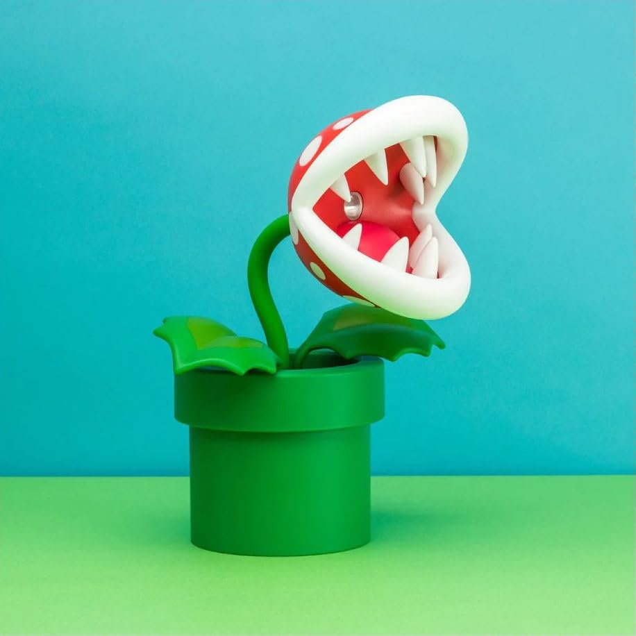 Paladone Super Mario Bros Mini Piranha Plant Lamp Nintendo Room Décor 8.3in Light