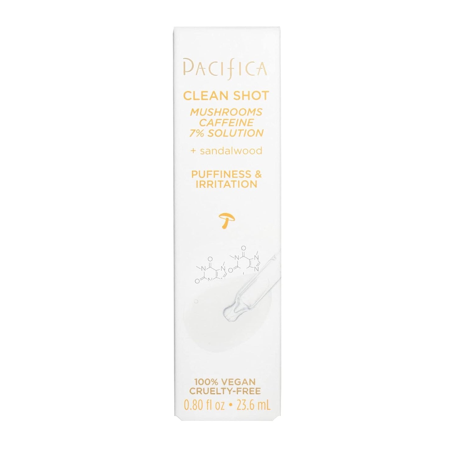 Clean Shot Mushrooms and Caffeine 7 Percent by Pacifica for Unisex - 0.80 oz Serum