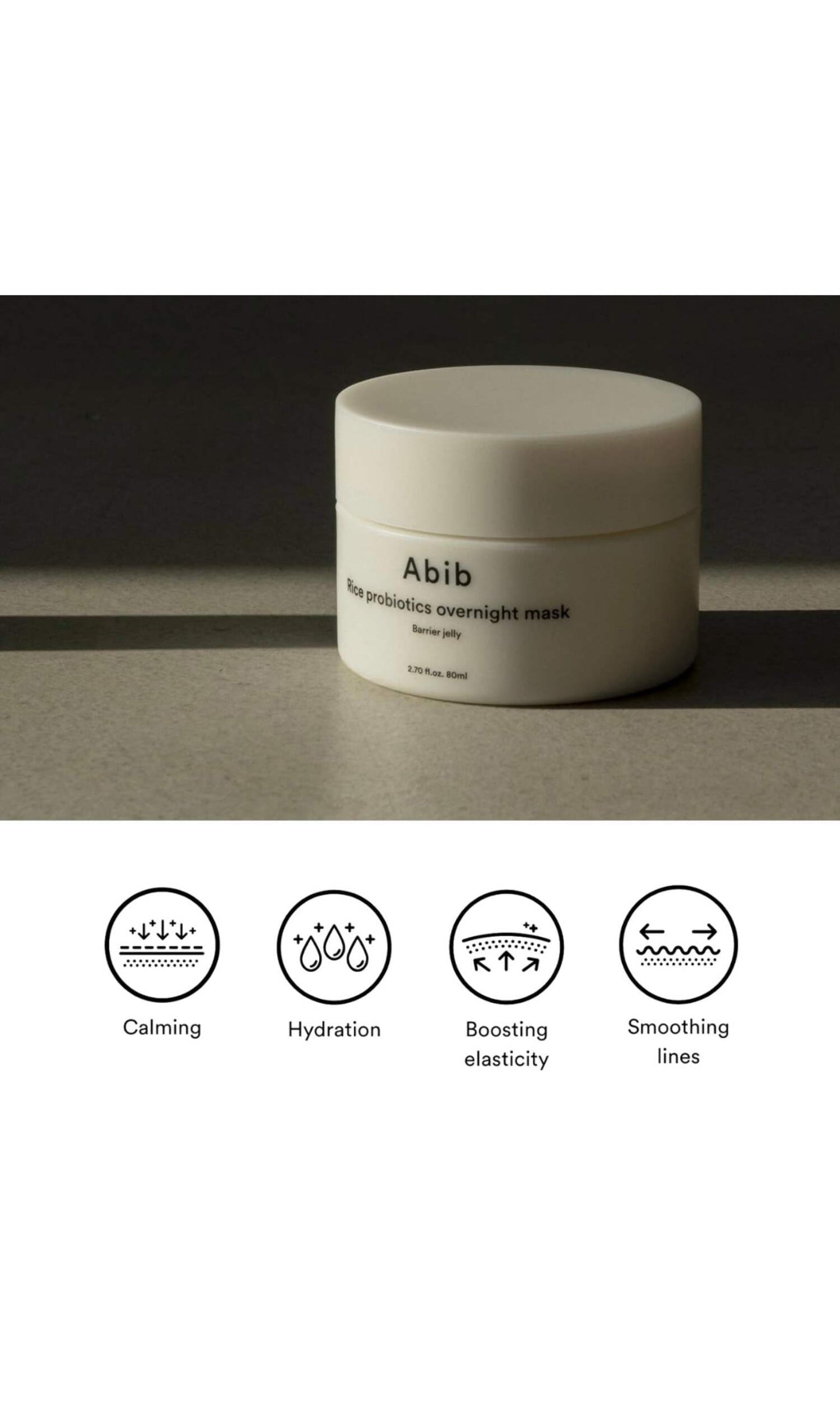 Abib Rice Probiotics Overnight Mask Barrier Jelly 80ml