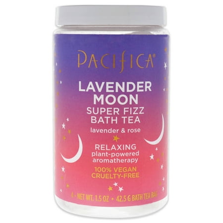 Pacifica Super Fizz Bath Tea - Lavender Moon 4 Count Bath Tea