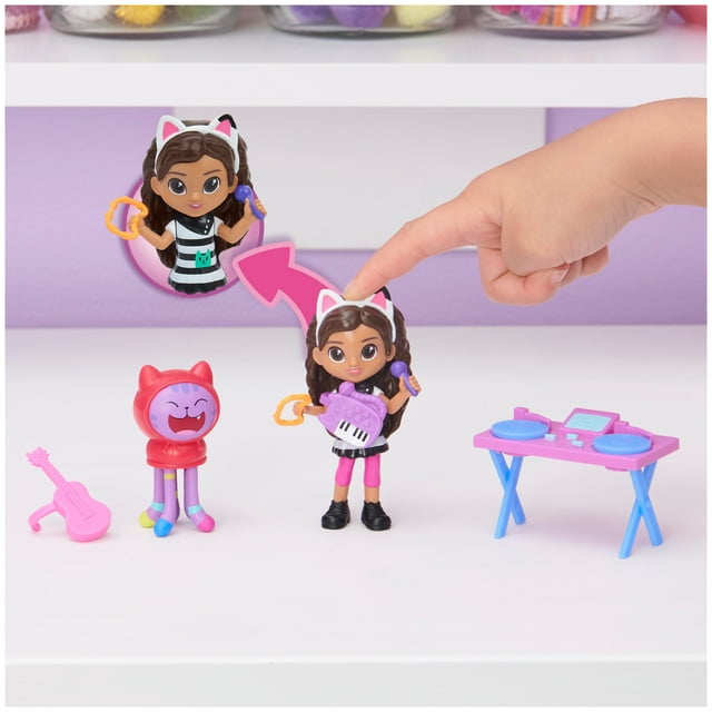 DreamWorks Gabby's Dollhouse, Kitty Karaoke Set with 2 Toy Figures