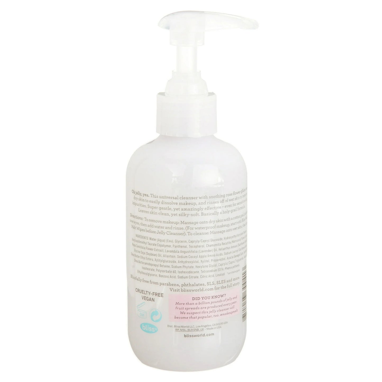 Bliss Makeup Melt™ Gentle Jelly Cleanser with Rose Flower, For All Skin Types especially Dry and Sensitive, 6.4 fl oz