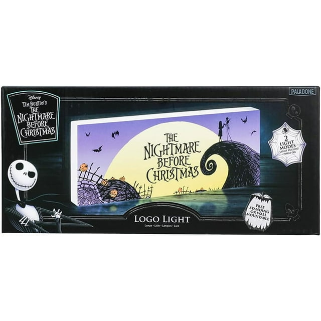 Paladone Nightmare Before Christmas Logo Light - Jack Skellington and Sally Merchandise - Decorate for Halloween Christmas or Year Round 12in