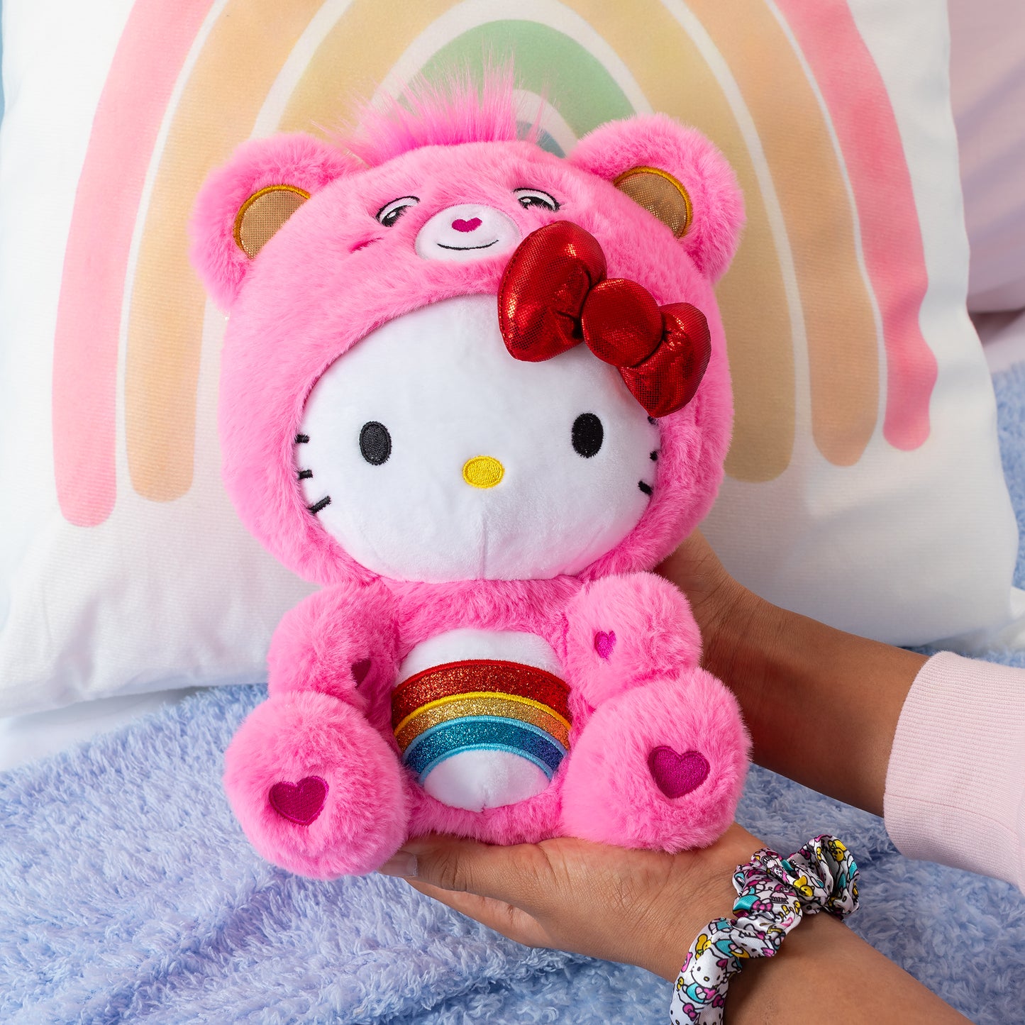 Hello Kitty Loves Cheer Bear 10" Collectible Care Bears Plush - Soft, Huggable Material! Ages 4 Years and Up