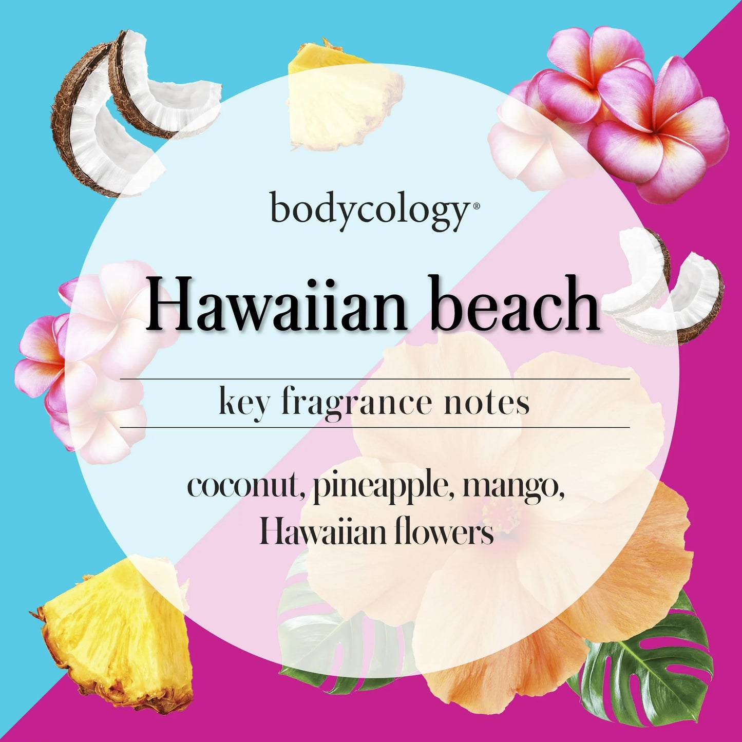 Bodycology Hawaiian Beach 2 n 1 Body Wash & Bubble Bath, 16 oz