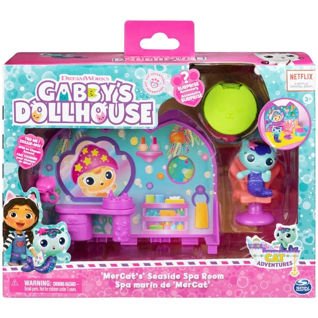 Gabby’s Dollhouse, MerCat’s Spa Room Playset with Toy Figure