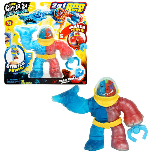 HGJZ Deep Goo Sea Tyro Double Goo, Stretchy, Squishy 6.5" Tyro Figure with 2 in 1 Goo Power, Ages 5+