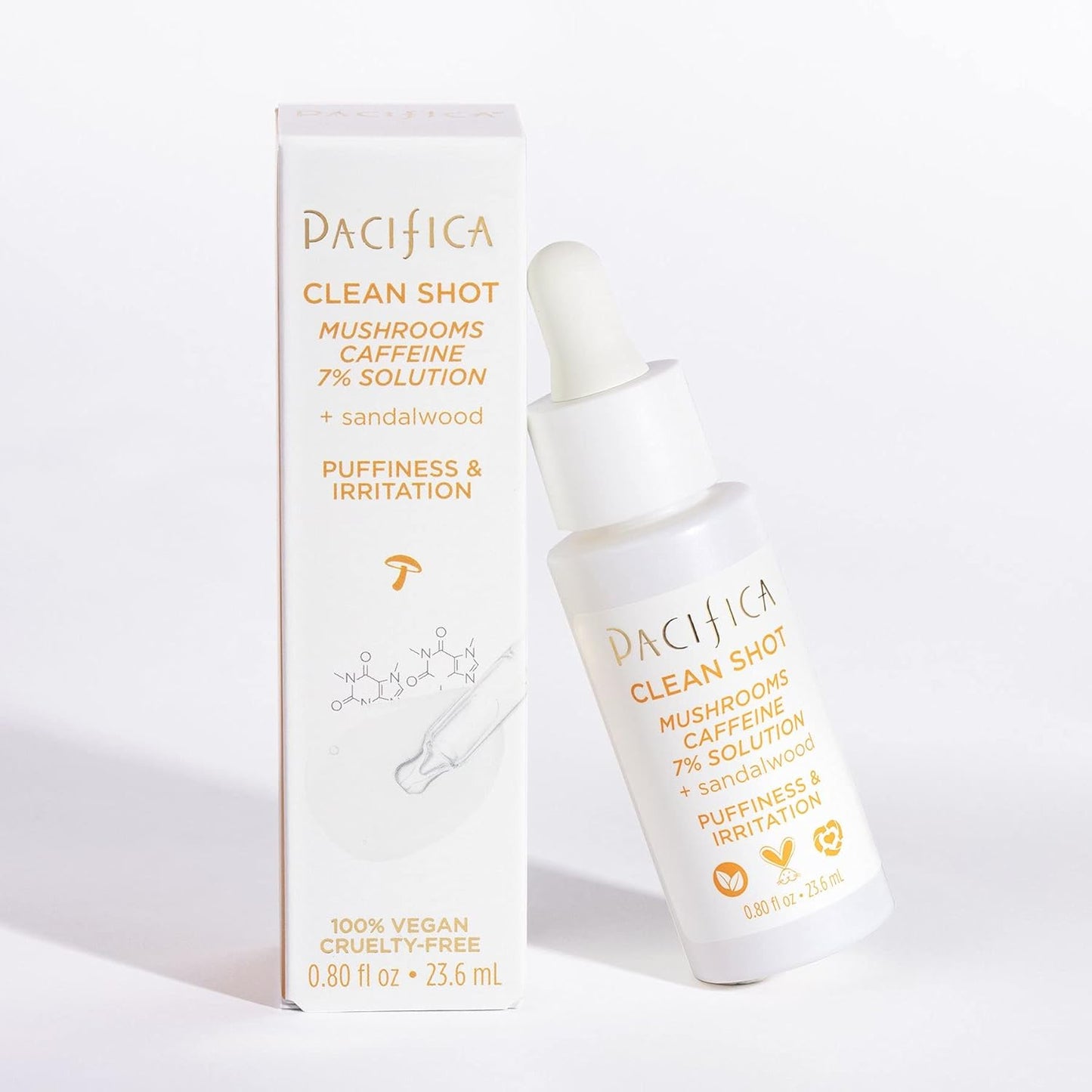 Clean Shot Mushrooms and Caffeine 7 Percent by Pacifica for Unisex - 0.80 oz Serum