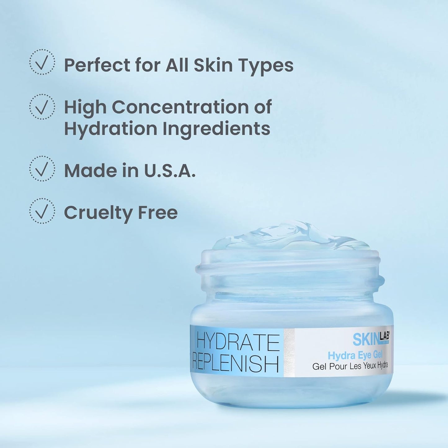 Hydrate & Replenish EYE CREAM- Gel Hydrator-Cream with Hyaluronic Acid & Marine Extracts