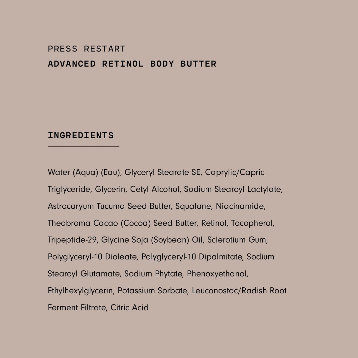 Versed Press Restart Advanced Retinol Body Butter - Encapsulated Retinol Body Lotion & Skin Firming Cream - Infused with a Tripeptide & Vitamin-Rich Butters to Repair and Renew Dry Skin (7 oz)