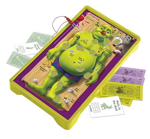 Operation: Shrek Board Game, Featuring 12 Custom Shrek ?Funatomy? Pieces from Pixie Bites to Pain in The Butt Donkey, Classic Electronic Remove The