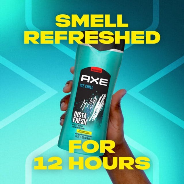 AXE Insta Fresh Ice Chill Body Wash 16 Oz