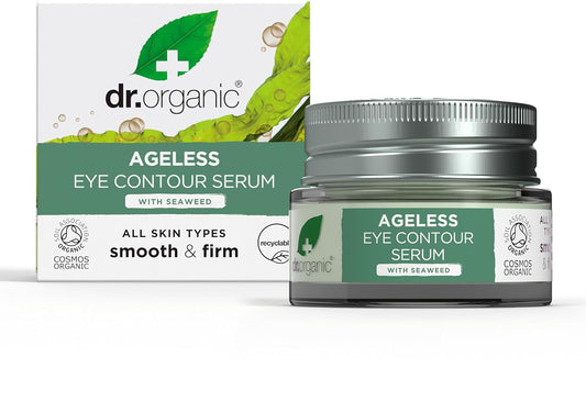 Dr Organic Ageless Eye Contour Serum with Organic Seaweed, Moisturising, Fine Lines, Wrinkles, Natural, Vegan, Cruelty-Free, Paraben & SLS-Free, Recycle &Recyclable, Certified Organic, 15ml