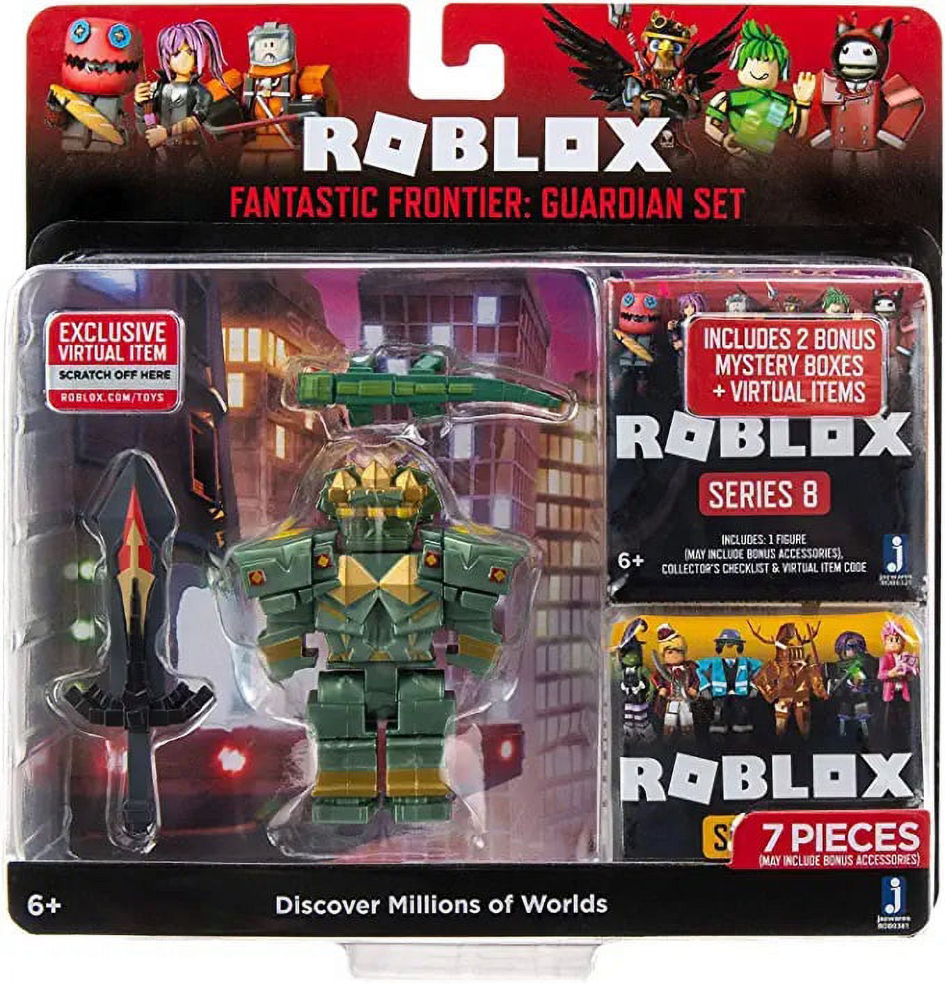 Roblox Action Collection - Fantastic Frontier: Guardian Set + Two Mystery Figure Bundle [Includes 3 Exclusive Virtual Items]