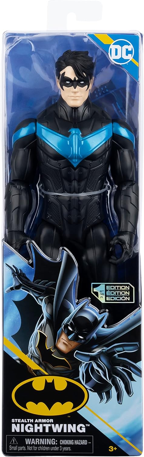 DC Comics, 12-inch Stealth Armor Nightwing Action Figure, Kids Toys for Boys and Girls Ages 3 and Up