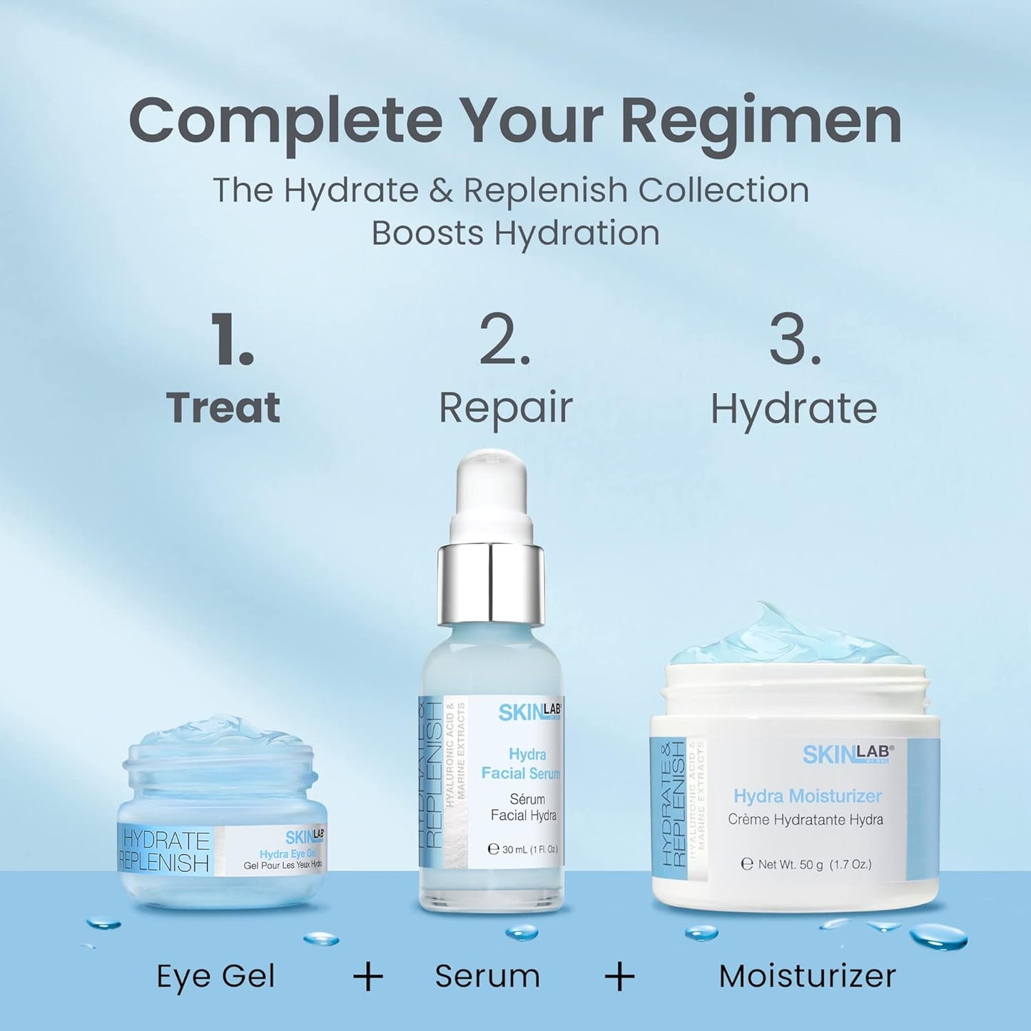 Hydrate & Replenish EYE CREAM- Gel Hydrator-Cream with Hyaluronic Acid & Marine Extracts