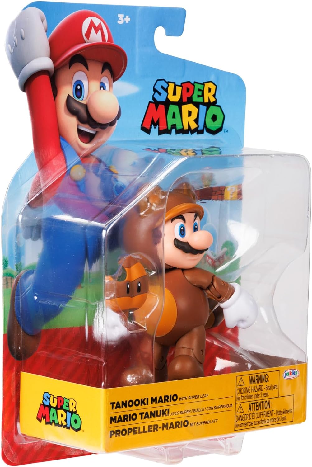 Super Mario Tanooki Mario Action Figure (with Super Leaf)