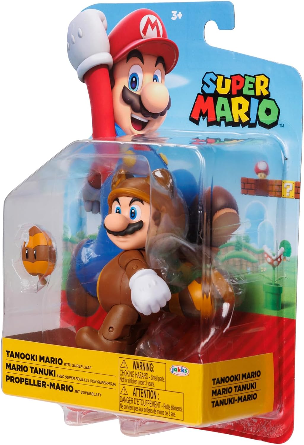 Super Mario Tanooki Mario Action Figure (with Super Leaf)