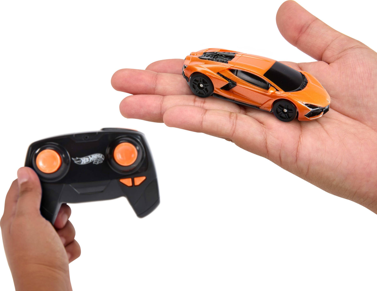 Hot Wheels RC Toy Car, Remote-Control Lamborghini Revuelto in 1:64 Scale, Recharge with USB Cable, Races & Stunts On- and Off-Track with Turbo Boost