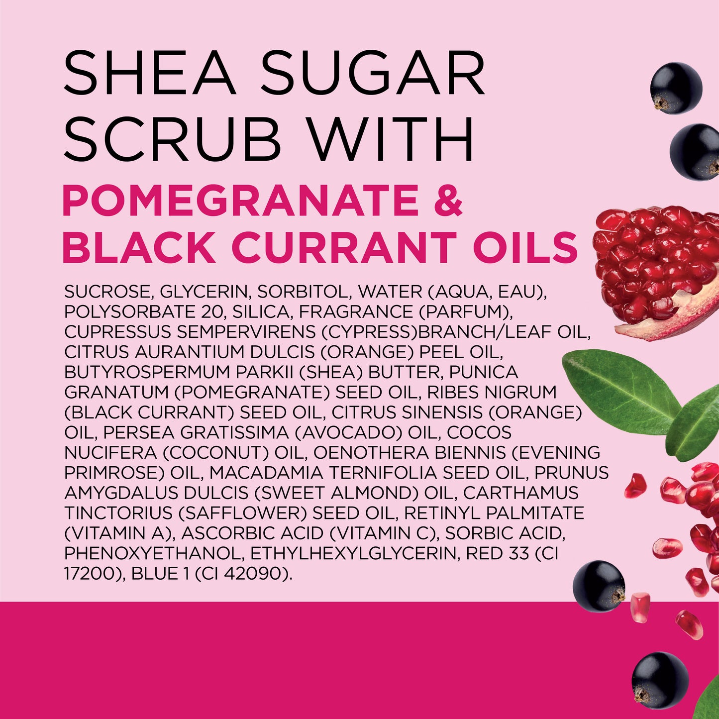 Dr Teal's Shea Sugar Body Scrub with Pomegranate & Black Currant Oils Essential Oil Blend, 19 oz