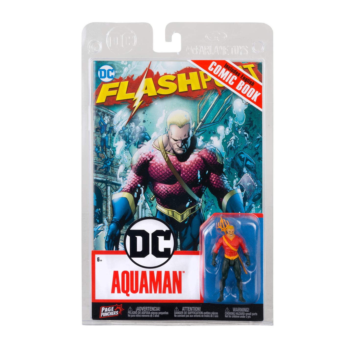 Dc Direct - 3In Figure With Comic Wv3 - Aquaman (Flashpoint)