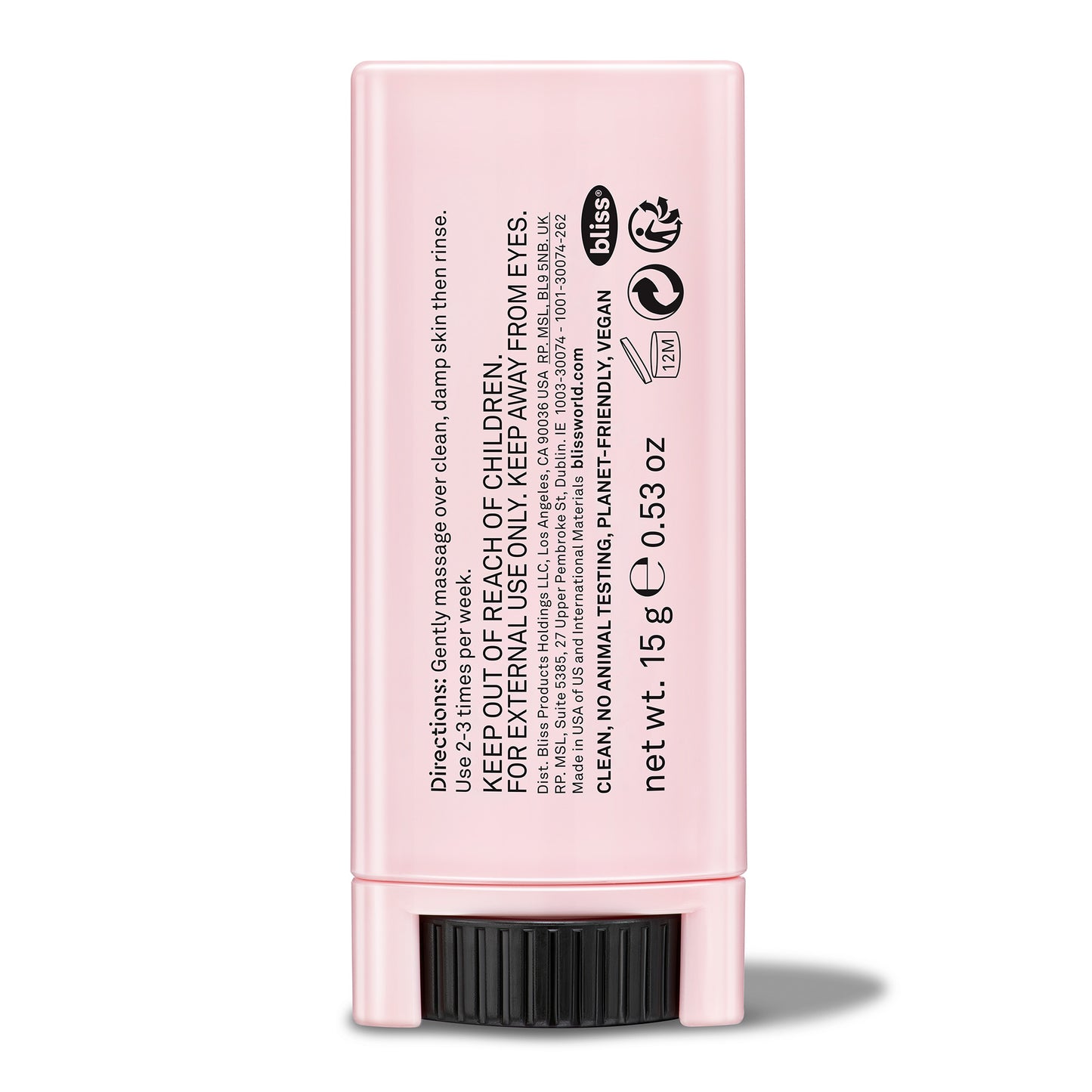 Bliss Blackhead Breakdown™ Blackhead Purifying Facial Treatment Stick with Pink Clay 30+ Uses 0.53oz