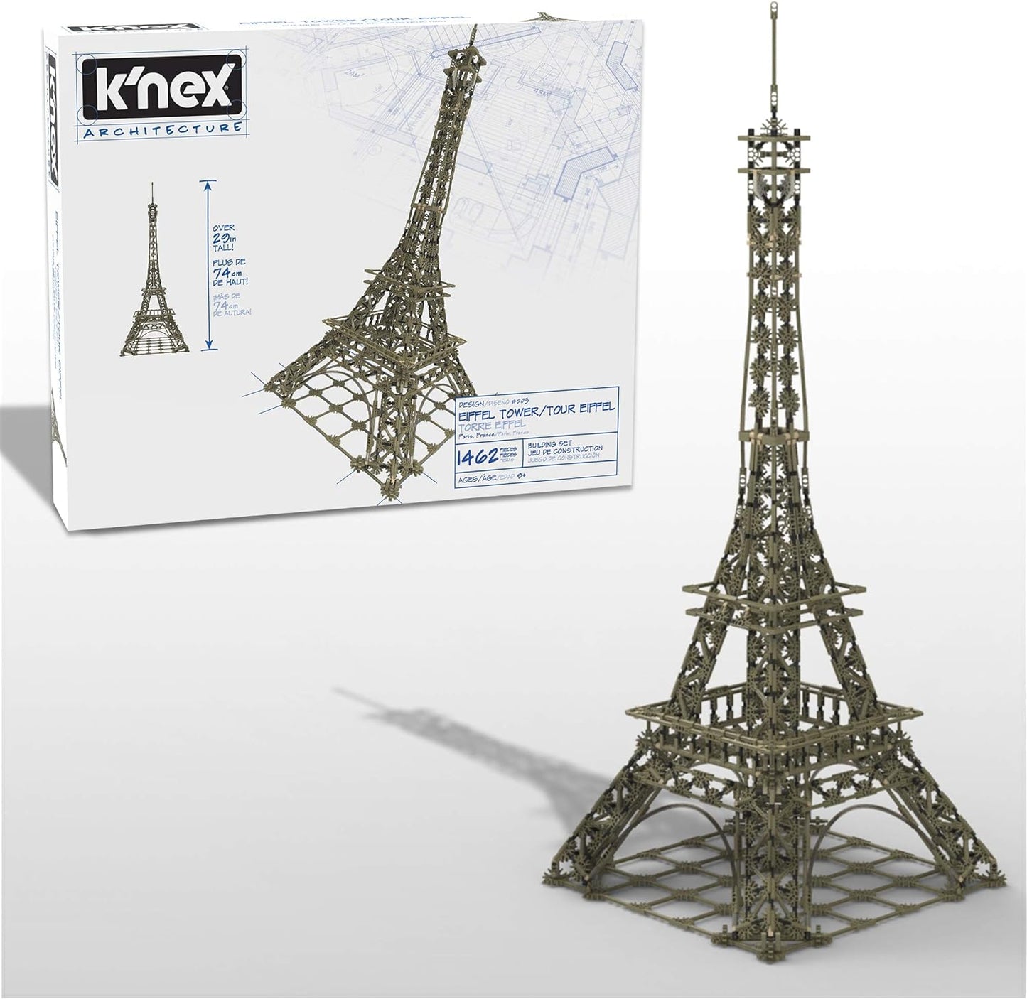 K'NEX Architecture: Eiffel Tower - Build IT Big - Collectible Building Set for Adults & Kids 9+ - New - 1,462 Pieces - 2 1/2 Feet Tall